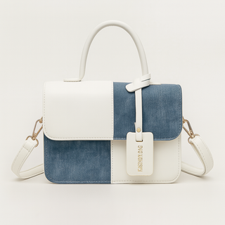 Le sac KIARA : l’alliance parfaite du denim et du cuir blanc pour un look moderne