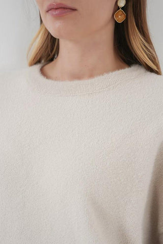 Pull oversize beige à manches larges – KIARA