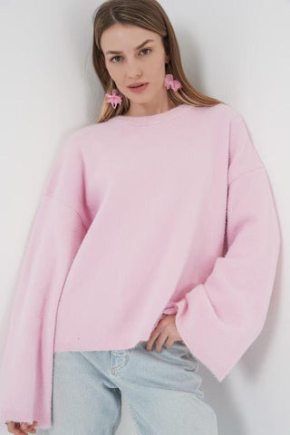 Pull oversize rose manches larges – KIARA