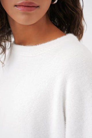 Pull oversize blanc manches larges – KIARA